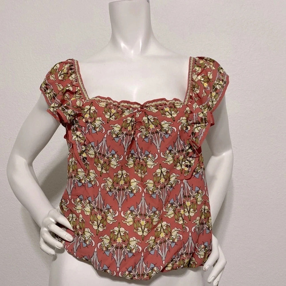 Max Studio NEW Chiffon Floral Crop Top Size M - Picture 1 of 8